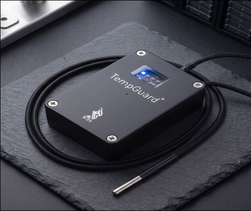The TempGuard monitor with its braided temperature probe